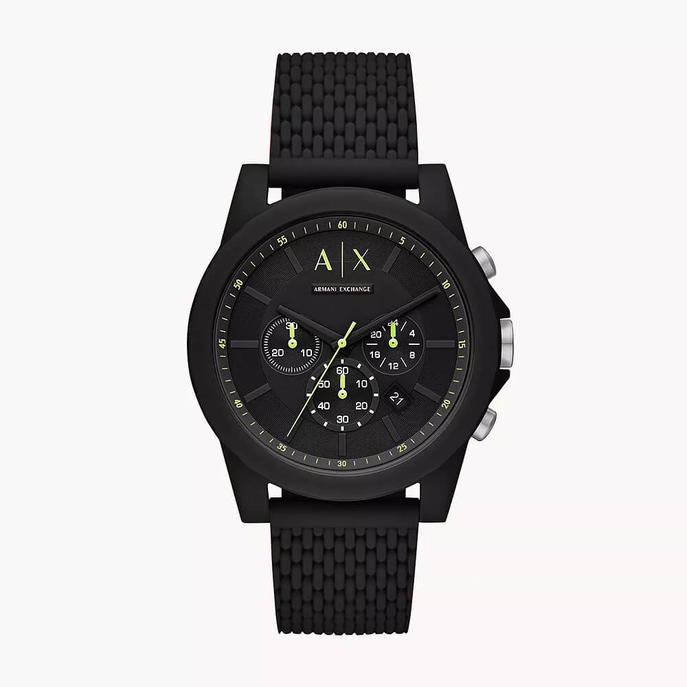 Exchange Chronograph Black Silicone Watch